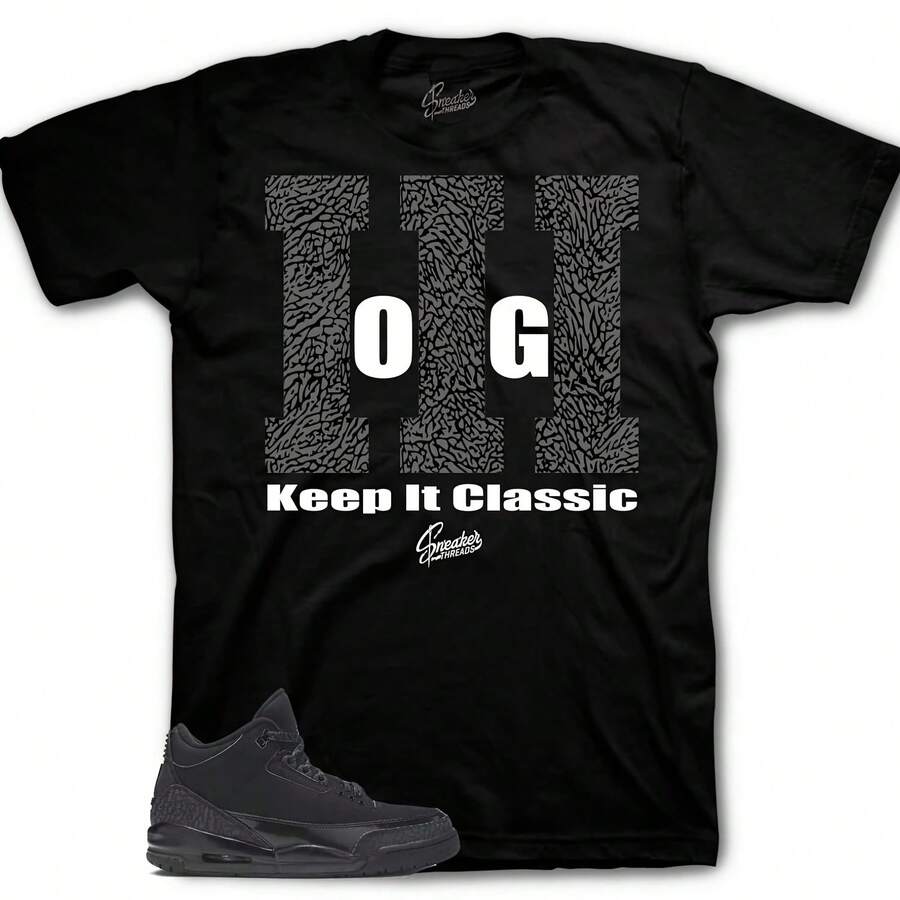 Camisa a juego con las zapatillas Retro 3 Black Cat AJs3 - Keep It Classic - forma - Ver 1