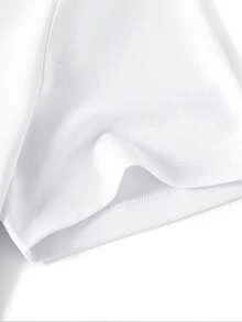 Casual Graphic Print Short Sleeve T-Shirt, Relaxed Holiday Style For Summer White Vacation - White - View 5