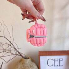 1/2/3/4/Pro/Pro2/Pro3 Silicone Puffer, Unisex Cute Cartoon Funny Protective Shockproof Slim Cover With Keychain - 粉色 - 查看 7