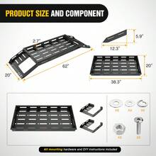 Nilight Interior Storage Rear Trunk Cargo Rack Basket Tray Interior Storage Luggage Carrier For 2007-2025 Wrangl JK JKU & JL JLU Unlimited 4-Door Hardtops - 40 X 21 X 4 Inche - View 2