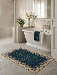 1 pieza Felpudo de estilo marroquí con diseño floral vintage persa, alfombra suave y lavable para baño, cocina, entrada, pasillo, dormitorio, sala de estar, apto para todas las estaciones - P - Ver 6