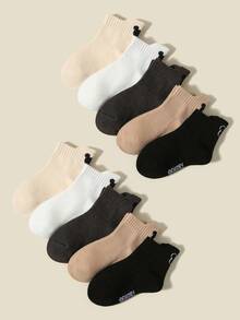 1/5/10 Pairs Disney Socks For Kids, Spring/Summer Classic Solid Color Series, Minimalist Fashion Mickey Mouse Ear/Mickey Mouse Pattern Decor, Skin-Friendly Soft Comfortable Breathable Casual Sports Socks, Suitable For Holiday Gifts/Back To School/Travel/Daily Matching/Leisure Sports, Random Color - Multicolor - View 2