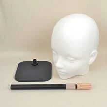 带支架的插拔式假头模型，哑光白展示模型，修剪造型一体化展示工具，角色扮演假头 - 查看 8