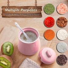 DAYYET Sugar Bowl With Lid And Spoon - 12 Oz Ceramic Sugar Bowl With Spoon - Sugar Container For Coffee Bar - Sugar Jar Sugar Dispenser Bowl - Pink Kitchen Decor And Accessories - ColorB - View 7
