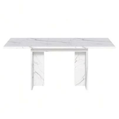 Ausziehbarer Esstisch, 140/180*80 Cm, Suitable For 6-8 People, Rechteckige Form, Verdickte Tischplatte, Einfachen Stil,Tisch Für Esszimmer, Küche, Wohnzimmer, Eichenfarbe