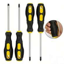 2pcs Screwdriver Set, Non-Slip Handle Screwdrivers, Battery-Free - Yellow - View 1