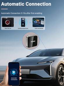 XUDA 2026 新款 2合1 無線 CarPlay / Android Auto 超迷你轉接器，2.4-5.0 GHz WiFi6 車載轉換器，有線轉無線，快速自動連接智能盒，無延遲，緊湊設計，時尚便攜，小巧精緻，附 USB/USB-C 接口，免電池 - B - 查看 7