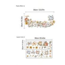 Large Daisy Pattern Wall Sticker, Self-Adhesive Removable PVC Decal, Fresh Minimalist Floral Wallpaper, Suitable For Living Room, Bedroom, Entryway, Corridor Decoration - Daisy Pattern - View 2