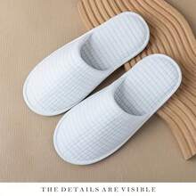 1 Pair Disposable Slippers, Lightweight & Breathable, Convenient To Carry, Gray Color Dirt-Resistant, White Color Stylish, Reusable, Machine Washable, Suitable For Indoor, Bedroom, Hotel - Multicolor - View 6