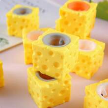 2pcs Stress Relief Pet Cheese Mouse, Squeeze Cheese Squeeze Ball, Squirrel Cup Prank, Decompression Toy - Multicolor - View 8