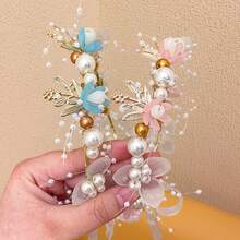 1pc Floral Faux Pearl Mesh Flower Headband, 5 Colors Available, Ethereal Girlish Elegant Hairpiece, Suitable For Daily, Photography, Wedding, Festivals, Great Gift For Girlfriend, Daughter, Female Friends - View 5