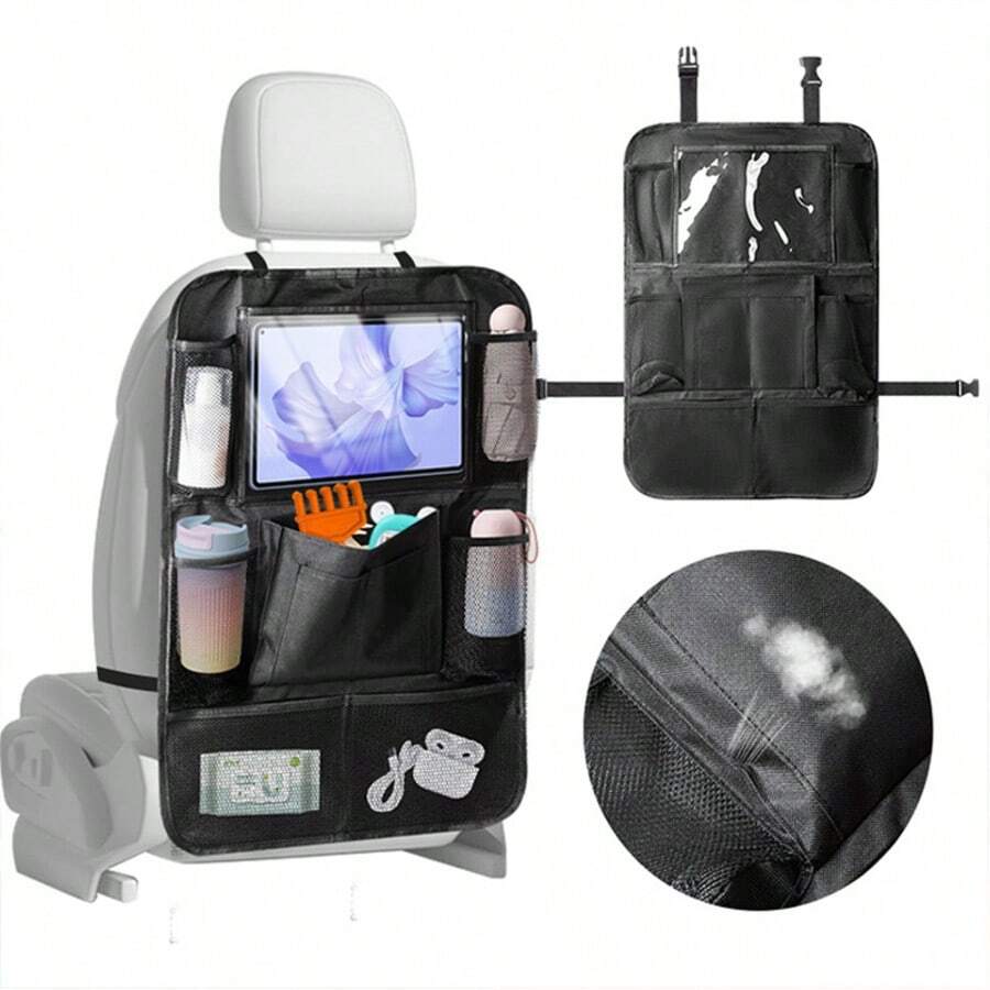 Organizador para asiento trasero de carro, juego de bolsas de almacenamiento para asiento con soporte para tableta, organizador multibolsillo para asiento trasero - Bolsa de almacenamiento para asiento - Ver 1