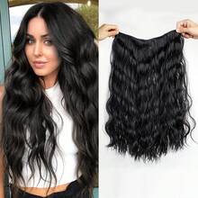 Multicolor Water Ripple One-Piece Hair Extension For Women Invisible Volume-Enhancing Wig Piece New Fashionable Atmosphere-Feeling Long Hair Clip-In High-Temperature Synthetic Fiber, Natural And Realistic, Easy To Wear - Multicolor - View 4