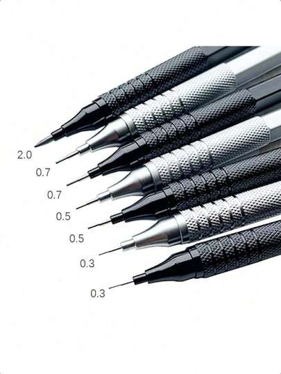 1pc European And American Style Automatic Mechanical Pencil, Low Center Of Gravity, Retractable Tip, Metal Automatic Pencil, Suitable For Drawing And Sketching