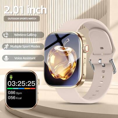 Reloj inteligente unisex para hombres y mujeres, pantalla táctil completa de 1.83 pulgadas, llamadas inalámbricas, recordatorio de mensajes, múltiples modos deportivos, diseño delgado, cómodo de llevar, regalo ideal para amigos