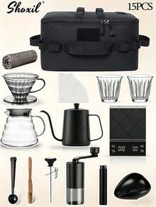 shoxil Set Penyaring Kopi 5/6/7/14/15pcs - Set Lengkap Penyaring Kopi Tuang dengan Filter dan Aksesoris, Cocok untuk Penggunaan di Rumah, Kantor, atau Kafe - V60 - View 11