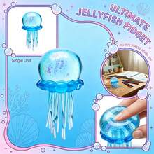 NeeD0h Jellyfish Squeeze Toys, Jellyfish Design Squeeze Stress Ball, Drop Malt Sugar Balls Relieve Stress, Sensory Toy With A Super Solid Squish For Adult - Màu xanh lam - Xem 3