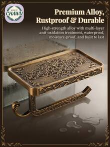 1/2/3PCS Rak Toilet Multifungsi Vintage - Kuningan Motif Bunga Tahan Lama, Rak/Batang/Pengait Ponsel/Aroma untuk Dewasa, Kamar Mandi/Dapur/Pintu Masuk/Kamar Tidur, Musim Panas (Penyimpanan Vintage/Pengatur Multifungsi/Aksesori Kamar Mandi Kuningan) - Beraneka warna - View 5