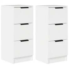 vidaXL Buffets 2 pcs blanc 30x30x70 cm bois d'ingénierie - Multicolore - Voir 2