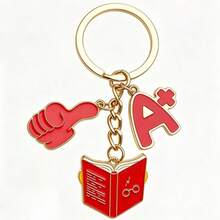 1 Stück inspirierender A+ Grad Buch Schlüsselanhänger, College Stil/Abschluss Saison Ermutigung Belohnung Schlüsselring, Ausgezeichneter Schüler Abschluss Prüfung Kleines Geschenk, Emaille Legierung Campus Thema Schlüsselanhänger, Lässiger Rucksack Auto Schlüssel Accessoire, Modisches Studenten Tägliches Accessoire - Verschiedenfarbig - Übersicht 4