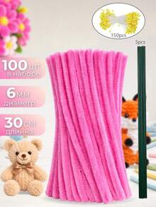 255pcs Red Pipe Cleaner Craft Set – With Pistils & Flower Stalk, Video Tutorial Included, 7 Colors 30cm Chenille Stems – High Quality, No Color Difference – For Back-To-School , Party Decor, Home Decoration, Adult Crafting, Business Use - 255pcs Craft - View 15