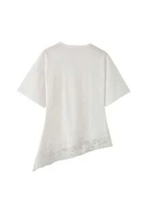 Sexy Lace Patchwork Elegant Women's Streetwear Shirt Casual - White - View 8