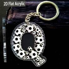 2D Acrylic Flat Football Letter Keychain, Designed For Football Players And Fans, Suitable For Football Themed Party Gifts, Souvenirs, Bag Charms, Training And Match Key Accessories - Football-themed Letter Keychain 01 - View 31