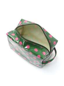Bolsa de cosméticos con estampado de lunares retro, organizador portátil de viaje, bolsa de aseo de gran capacidad, bolsa de almacenamiento de maquillaje con estilo Ins, con asa superior y cremallera, gran regalo para mujeres - Multicolor - Ver 12