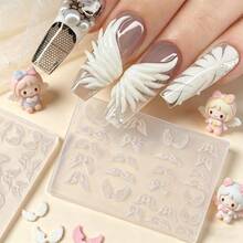 1pc Reusable Transparent Butterfly & Shell 3D Nail Art Mold, High Transparency Personalized Cross Template, Suitable For DIY Nail Art, Nail Polish Sticker Filling Wing Mold, Nail Art Decoration Board - Multicolor - View 8