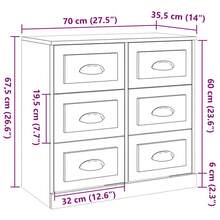 vidaXL Buffet gris béton 70x35,5x67,5 cm bois d'ingénierie - Gris - Voir 10