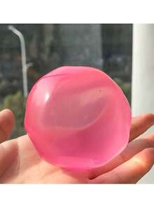 柔软不回弹椰子球挤压玩具，爆款海洋椰子球手工制作不回弹排油挤压玩具，减压解压玩具，可重复使用的柔软毛绒海洋球，，生日/圣诞节/派对礼物 - 粉色 - 查看 3