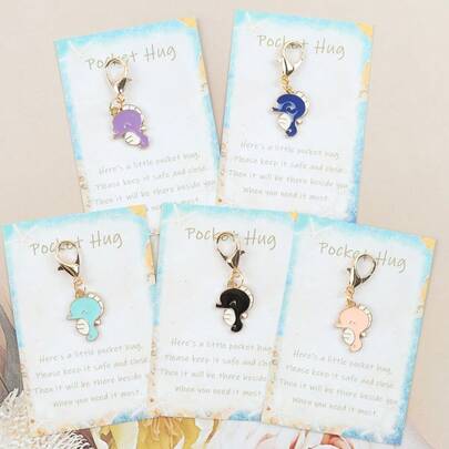 5pcs Cute Seahorse Keychains. Ocean Life Themed Series, Unique & Charming Design, Suitable For Daily Matching, Great As Birthday, Wedding, Holiday Party Small Gifts, Affordable Little Pendants.