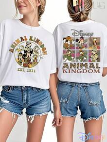 Disney Women's T-Shirt Mickey & Co. Mickey Mouse And Friends Graphic T-Shirts Disney Officially Printed Women's Short Sleeved T-Shirt, Suitable For Casual Shirts In Spring And Summer Seasons, Is The Best Choice For Gift Giving - 白色 - 查看 6
