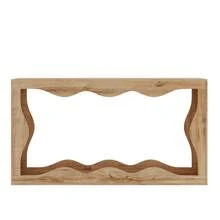 Console Table With Wavy Edges, 2-Tier Shelf, Long Wood-Look Table, Decorative Living Room Table, Entryway Shelf, Natural Edge Design, Side Table - View 8