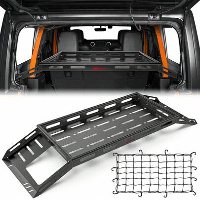  Nilight Interior Storage Rear Trunk Cargo Rack Basket Tray Interior Storage Luggage Carrier For 2007-2025 Wrangl JK JKU & JL JLU Unlimited 4-Door Hardtops