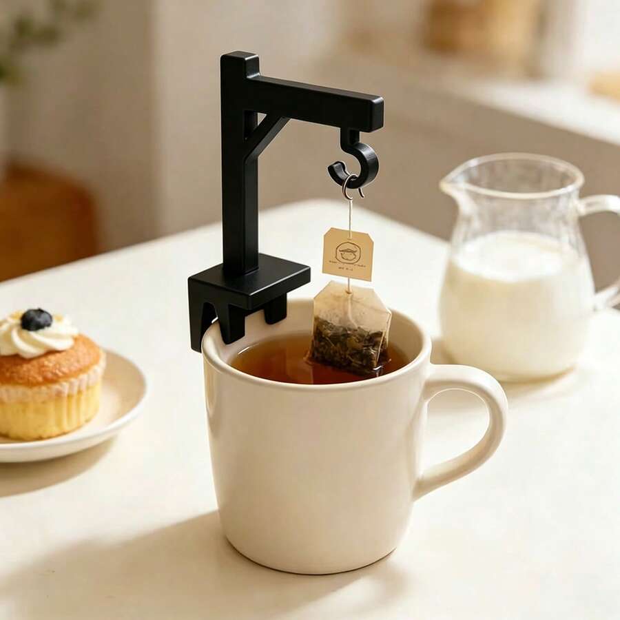 4pcs Creative Mini Crane Shaped Tea Bag Holder, Reusable Cup Rim Tea Bag Clip, Household Office Tea Brewing Accessory, Fits 3-5mm Thick Cups, Evenly Steeps Tea Bags, Practical Gift For Tea Lovers - Multicolor - View 1