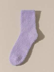 1/3/6 Pairs Thickened Coral Fleece Socks For Women, Warm Lining Long Socks For Winter, Suitable For -40°C, Fuzzy Sleep Socks - Multicolor - View 11