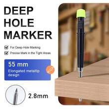 High-Quality 2.8mm Mechanical Woodworking Pencils Set, New Woodworking Marker Pens, 55 Mm Deep Hole Design, Built-In Sharpener And Protective Cover, Non-Breakable Lead Core, Suitable For Woodworking/ Professional Architects As Marking/Drawing Tools - Multicolor - View 9