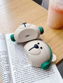 Ốp bảo vệ tai nghe hình gấu dễ thương, tương thích với Apple 1/2, vỏ mềm. - Nhiều màu - Xem 7
