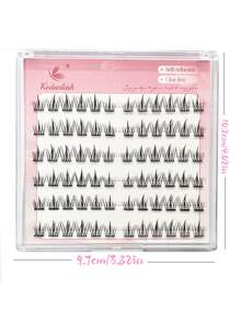 72PCS Cluster Lashes Self Adhesive Pre Glued Lash Cluster Extensions Natural Wispy Soft Reusable Makeup Tools Individual Lashes Soft Daily Makeup - C - View 5