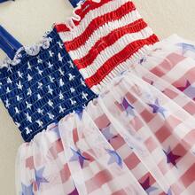 4th Of July Baby Girl Outfits American Flag Sleeveless Strap Romper Bodysuit Independence Day Clothes - 紅色 A - 查看 6