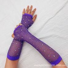 1 Pair Fingerless Neon Fishnet Gloves, Suitable For Women & Girls - Ideal For Themed Parties, Raves And Festivals - Vibrant Neon Wrist Cuffs Summer - Hot Pink - View 11