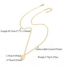 1pc Simple Fashion Rectangular Zodiac Pendant Golden Stainless Steel Chain Necklaces For Women - Yellow Gold - View 2