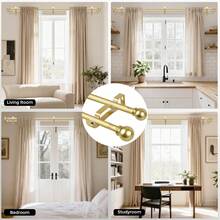 Bộ thanh treo rèm đôi có thể điều chỉnh, chiều dài từ 33 inch đến 120 inch, bộ thanh treo rèm đôi bằng kim loại dạng ống lồng, phù hợp với cửa sổ, kèm theo giá đỡ, đường kính 5/8 inch. Lý tưởng cho rèm cản sáng trong phòng tắm, phòng ngủ và phòng khách (Màu vàng) - Bóng Mỹ - Vàng - Xem 9