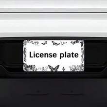 1 Piece 2D Print, Metal License Plate Frame, Exquisite Butterfly And Floral Design- Suitable For Standard American Cars, SUVs, And Trucks, Easy To Install - 12x6inch, Includes Mounting Screws, Durable And Stylish Car Accessory,License Plate,Car Decor,Birthday Gifts,Car Acessesories Women,Car Acessesories,Car Acessesories Men,Car Must Haves,Motorcycle Acesories - A - View 3