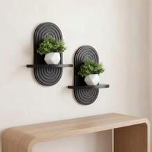 Bohemian Style Arched Floating Shelves, Wooden Wall Decor Storage Rack, Suitable For Plant Pots, Wall Flower Racks, Applicable For Bedroom, Living Room, Kitchen Wall Decor - Multicolor - View 5