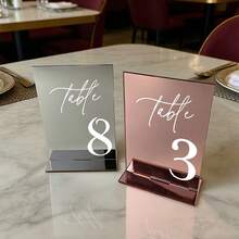 High Quality Acrylic Square Dining Table, Available In Multiple Colors, With Clear Table Number Sign And Stand, Suitable For Weddings, Banquets, Parties, Anniversaries, Baby Showers, Bridal Showers, Includes Table Number Printing And Christmas Decorations, 2026 Graduation Party Supplies, Party Supplies, Wedding Accessories, Birthday Decorations, Hen Party Supplies, 4th Of July - Table Cards - View 4