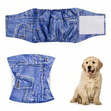 1pc Washable Male Dog Belly Band, Reusable Diaper Belly Band For Male Dogs, Suitable For Puppies - Blue - View 17