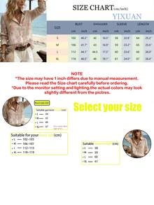 Women's Linen Printed Button-Up Shirt, Loose Long Sleeve Lapel Blouse, Casual Bohemian Holiday Style Spring - Apricot - View 6