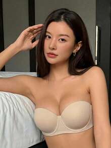 DAZY Peach Girl Beige Smooth Underwire Bra With Half Cup, Comfortable Women's Lingerie With Supportive Underwire And Stylish Back Design - Beige - View 7